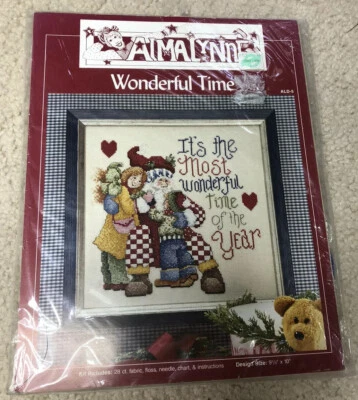 Alma Lynne Wonderful Time Christmas Cross Stitch 9 2/3”x 10” - Sealed New - Image 1 of 2