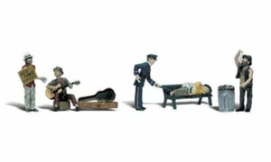O Scale Park Bums (5) Five Men Woodland Scenics A2749 - Bild 1 von 1