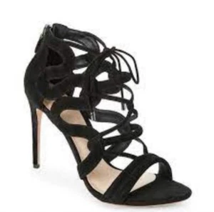 Alexandra Birman Elenara Black Suede Strappy Tie Up Heels Size EU 38.5 - Picture 1 of 9