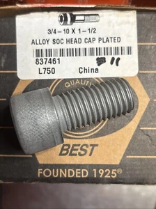 11pcs) Brighton 3/4”-10x1-1/2” Socket Head Cap Screws, Mech Zinc, Alloy - Picture 1 of 2