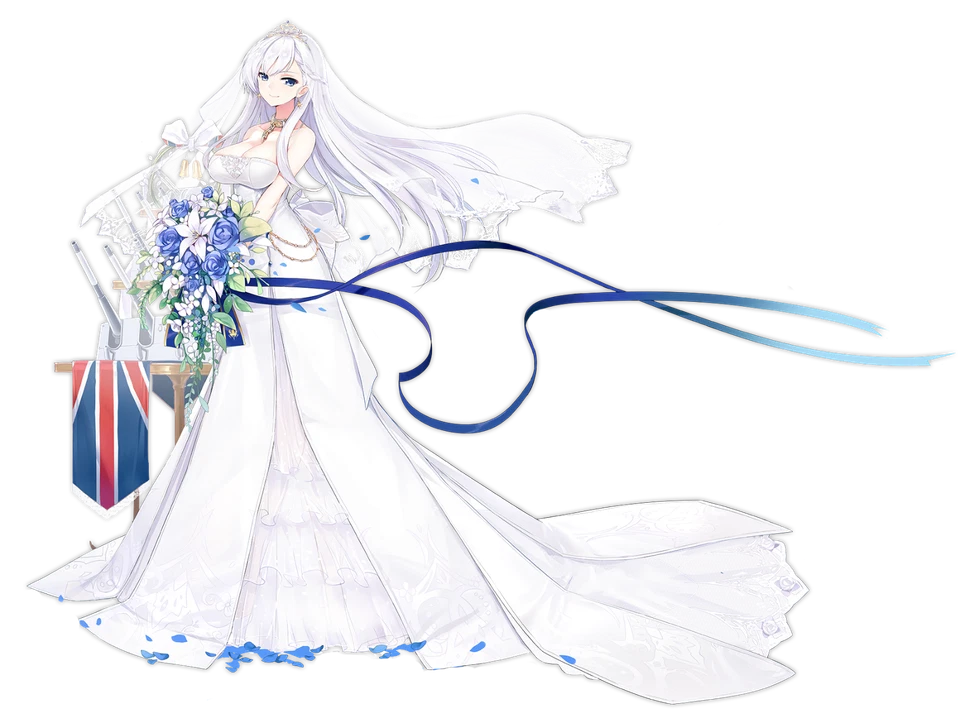 Azur Lane Belfast Wedding Weatherproof Anime Sticker 12" Car Decal - Image 1 of 1