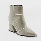 Women's Cailin Ankle Boots - A New Day Silver 9.5