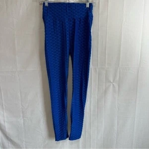 Women’s Honeycomb Activewear Leggings Workout Pants in Royal Blue - Picture 1 of 5