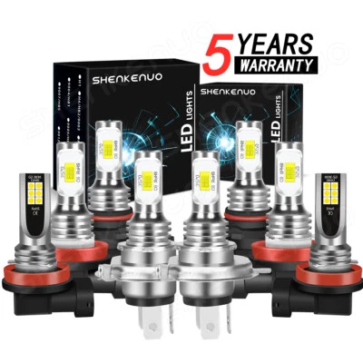 For Honda Civic 1988-1991 2004-2005 6000K LED Headlights Bulbs Hi/Lo Lights - Image 1 of 3