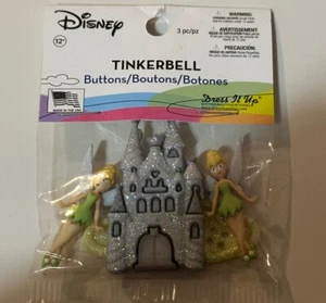 Dress It Up Buttons Disney Tinkerbell Castle Shank Back Buttons - Picture 1 of 8