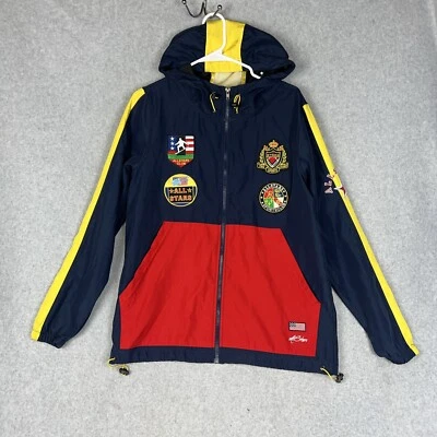 Moletom com capuz Krisp NYC All Stars masculino pequeno colorblock pesado com remendos - Imagem 1 de 4