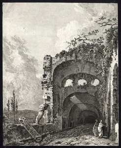 Antique Master Print-FIGURES-RUIN-TUNNEL-Anonymous-c. 1770 - Picture 1 of 1