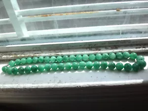Natural Genuine A Jadeite Jade Icy Full Green Necklace - Picture 1 of 10