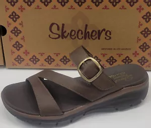 Skechers Womens Relaxed Fit Easy Going Slide On By Chocolate 7 - Picture 1 of 4