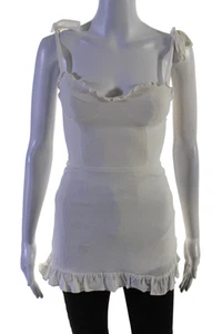 Reformation Girls Sleeveless Zipped Dress White Size S - Picture 1 of 7