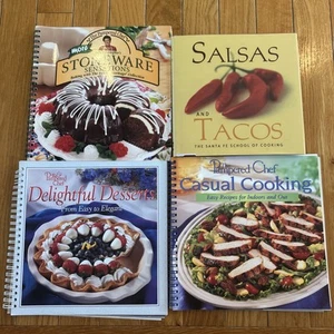 The Pampered Chef Cookbook Lot Recipe Collection Stoneware Desserts Salsa Tacos - Picture 1 of 5