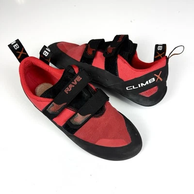 NUEVO Zapatos de Escalada Climb X Rave Correa Rojo Carreras EE. UU. Para Mujer Talla 11/EE. UU. Para Hombre 10 Foto 1 de 4