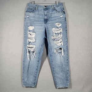 Levi's High Waisted Mom Jeans Damen 32 (32x29) Blau Distressed Denim - Bild 1 von 14