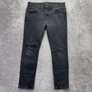 J Crew Jeans Mens 34 Black Denim Slim Fit Flex Stretch Faded Grunge 34x30 - Picture 1 of 10
