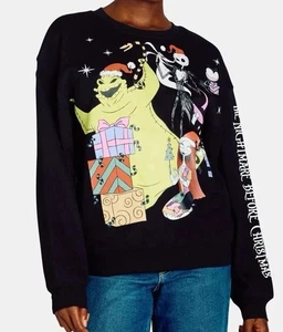 Disney The Nightmare Before Christmas Sweater Sweatshirt Women Medium Black TNBC - Picture 1 of 8