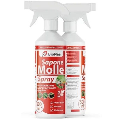 BIONEE Sapone Molle Potassico Spray 500 ml – Insetticida Naturale per Piante, Afidi, Co