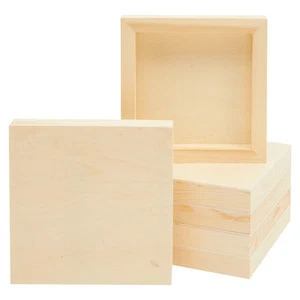 6 Pack Unfinished Wood Canvas Boards for Painting, 6x6 Wooden Panels for Crafts - Picture 1 of 12