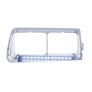 14 LED Freightliner FLD Headlight Bezel (Passenger) - Blue LED/Clear Lens - Bild 1 von 6
