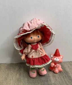 Strawberry Shortcake Party Pleaser Doll Custard Kitty Cat Vintage 80’s Set - Picture 1 of 3