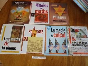 LOT 7 livres livre MATHS MATHéMATIQUES JEUX CALCUL ENIGME LOGIQUE KANGOUROU - Picture 1 of 5