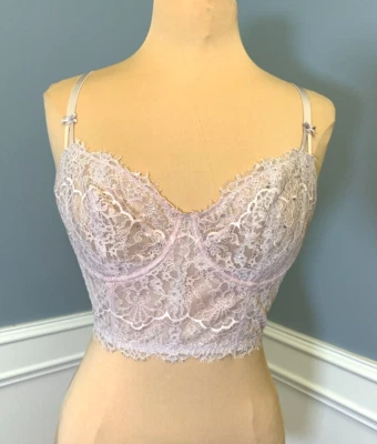 Victoria's Secret Bra 34DD Dream Angels Corset Lace Unpadded Top Sexy Half Lined - Image 1 of 4