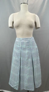 Neu mit Etikett NEU The Limited Ester weiß türkis blau kariert Faltenrock Größe 10 - Bild 1 von 10