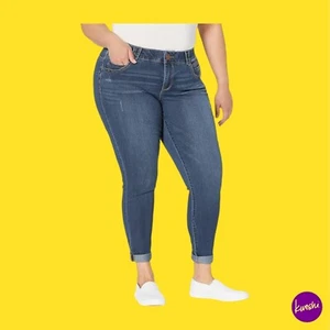 DEMOCRACY Damen Jeans Übergröße Ab Solution Ankle Skimmer, blau, UK 18W - Bild 1 von 5