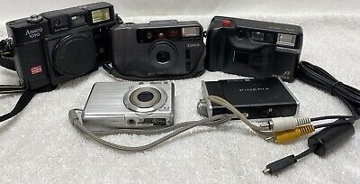 Lot Of 5 Cameras Sony Fujifilm Konica Pentax Ansco ( Parts Or Repair ) (YB) • 50.22€