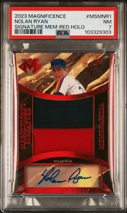 Nolan Ryan 2023 Leaf Magnificence - 3/3 - Game Used Patch Auto - PSA 7 - Bild 1 von 2