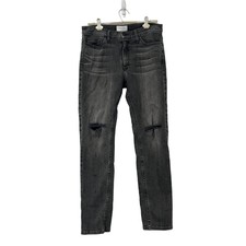 Ovadia & Sons Gray Distressed Black Splatter Busted Knees Slim Fit Jeans Sz 34