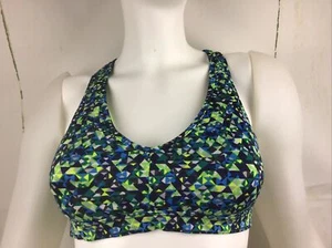 Victora Sports Woman's Multi Color Geometric Racerback Padded Sports Bra Sz. M - Picture 1 of 19