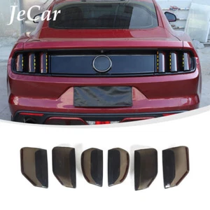Smoked Black Tail Light Lamp Cover Guard Trim Bezels For Ford Mustang 2015-2017 - Picture 1 of 9