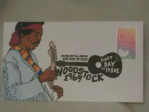 WOODSTOCK 1969 First Day Issue 1 of 1 hand drawn 2019 FDC cover art ! - Picture 1 of 2