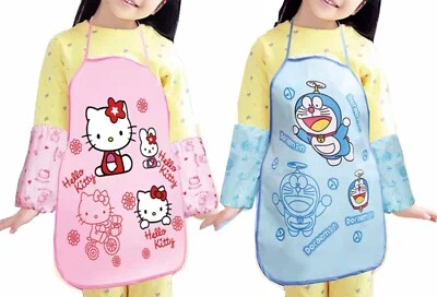 Lindo delantal de cocina impermeable de PVC de dibujos animados para niños Foto 1 de 2