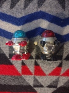 Vtg Tomy Wind-Up Rascals Lot of 2 70s 80s Silver Gold Red Blue Working 