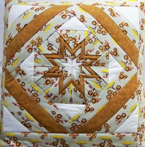 Quillow (Combo Almohada/Edredón) Plegado Estrella Leones Amish Hecho en EE. UU. - Imagen 1 de 2