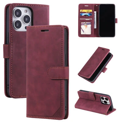 Luxury Magnetic Flip Leather Card Wallet Stand Cover Case For 14 15 Pro Max - Image 1 of 4