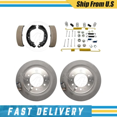 Compatível com 1988 1989 1990 Toyota Land Cruiser tambores traseiros sapatas de freio e ferragens mola - Imagem 1 de 4