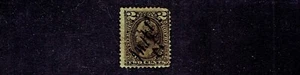 1875-81 U.S.Proprietary Washington 2c Brown Grn Pap Perf Sc#RB12b Pen Cancelled^ - Picture 1 of 1