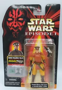 Star Wars Ep 1 Naboo Royal Security Guard Action Figure 1999 Comm Chip Sealed - Picture 1 of 4
