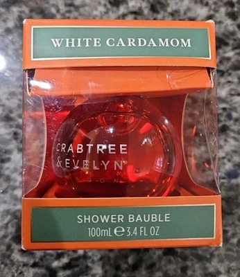 Bola de ducha Crabtree & Evelyn blanca cardamomo 3,4 fl. Oz./100ml Nuevo Foto 1 de 4