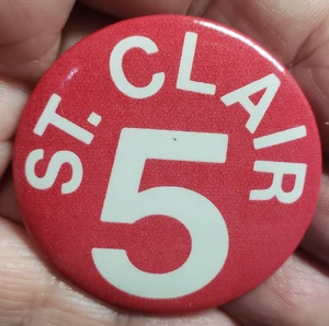 Bottone spilla calcio Bob St Clair San Francisco 49ers vintage - Foto 1 di 5