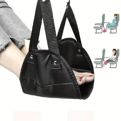 1pc Airplane Footrest with Adjustable Strap Portable Hammock Leg Rest - NEW - Image 1 of 4
