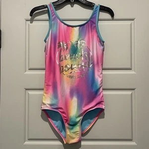 Justice Girls One Piece Swimsuit Blue Multi Color Size 18 - Picture 1 of 4