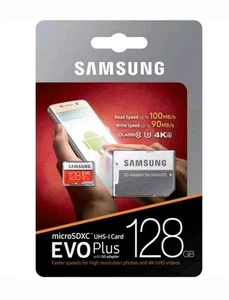 Samsung EVO Plus 128GB Micro SD Card MicroSDXC With SD Adapter U3 Class 10 - Picture 1 of 3