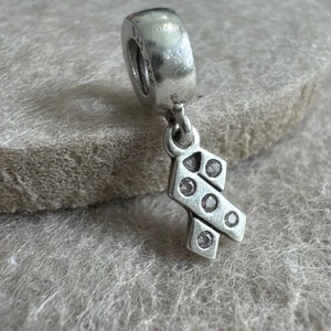 Pandora Sterling Silver Breast Cancer Ribbon Pink CZ Stones Dangle Charm Bead - Picture 1 of 7