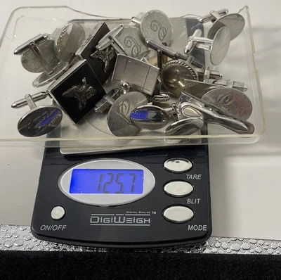 Lote de 10 pares de gemelos de plata de ley 125 gramos de desgaste o chatarra Foto 1 de 4