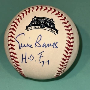 ERNIE BANKS Signed Official WRIGLEY 100th Baseball w/ Beckett & HOF Inscr - Picture 1 of 5