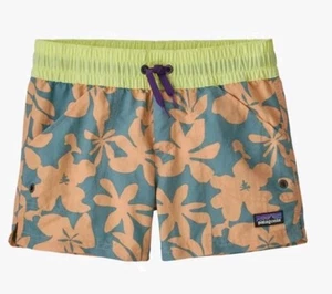 NEW Patagonia Shorts Costa Rica Baggies Tropical Floral Cowry Peach Girls XL - Picture 1 of 4