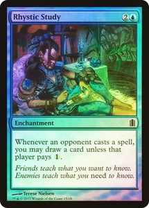 FOIL Rhystic Study ~ Commander's Arsenal [ Excellent+ ] [ Magic MTG ] - Picture 1 of 1